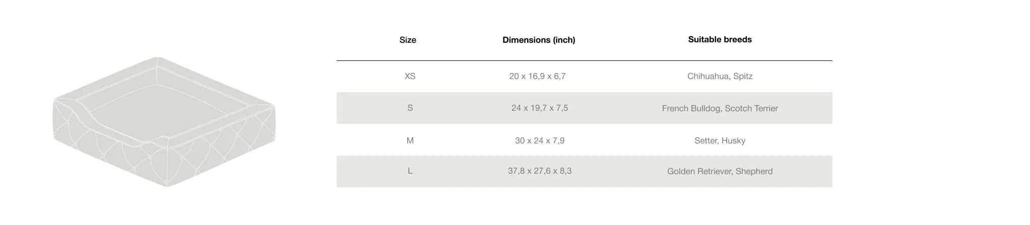 Midnight Dog Bed Size Chart Desktop Midnight Dog Bed Size Chart Desktop