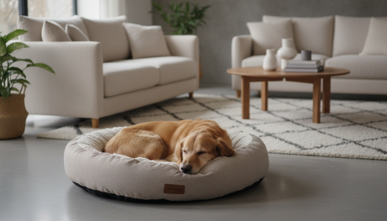 Dog Bed Snuggler Beige & Gray King Wuff