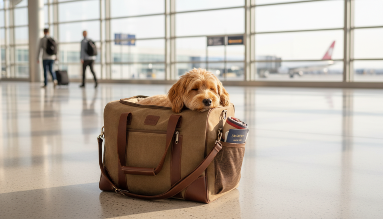 Dog Carrier Bag Tote’n’Go Brown Canvas King Wuff