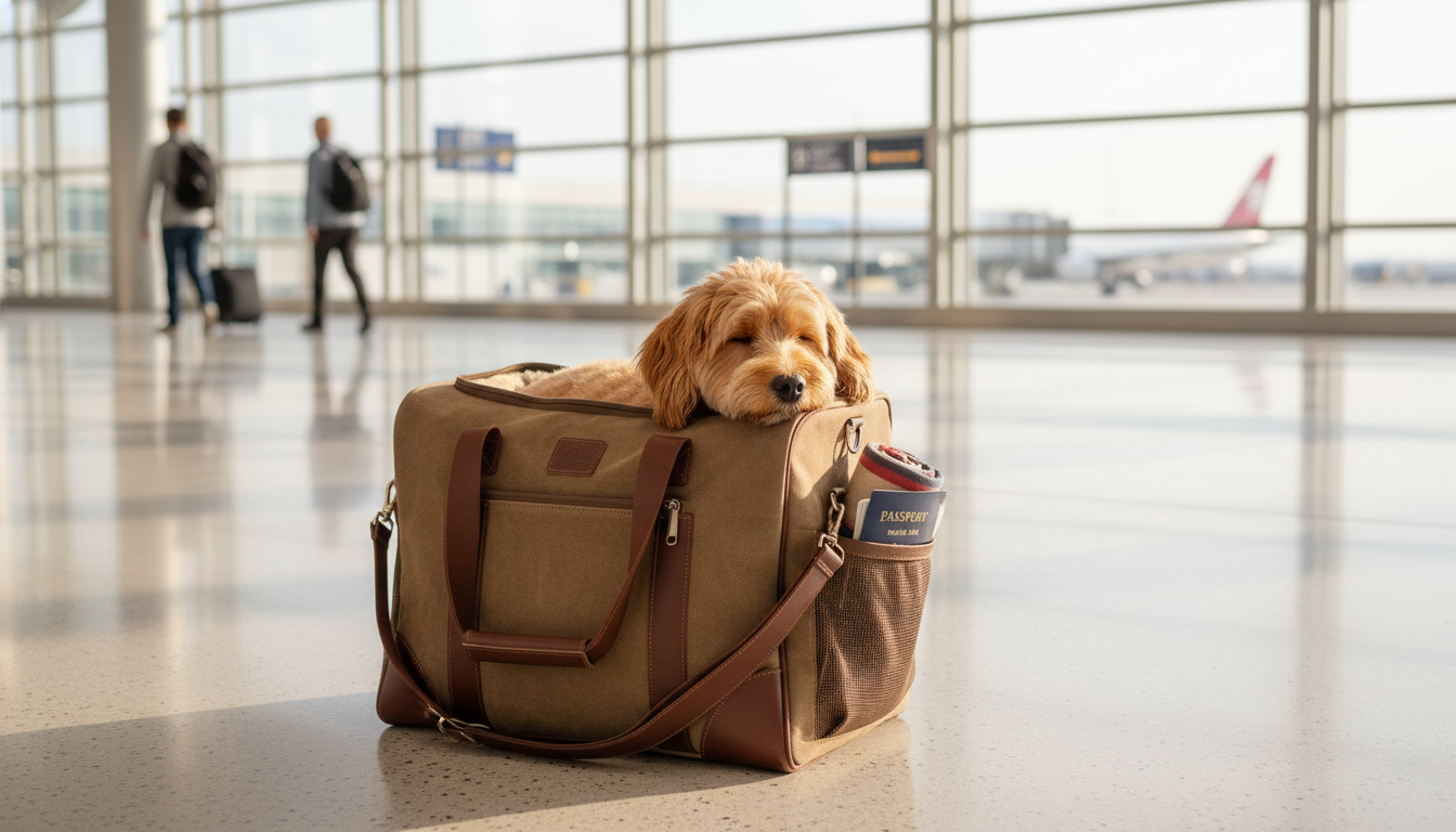 Tote'n'Go Dog Carrier Bag Brown Canvas King Wuff