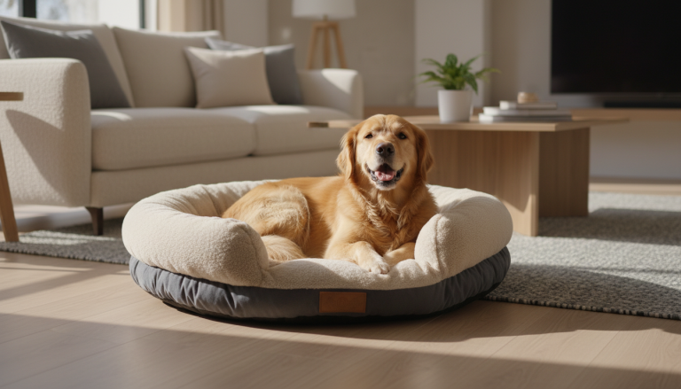Dog Bed Snuggler Beige & Gray King Wuff