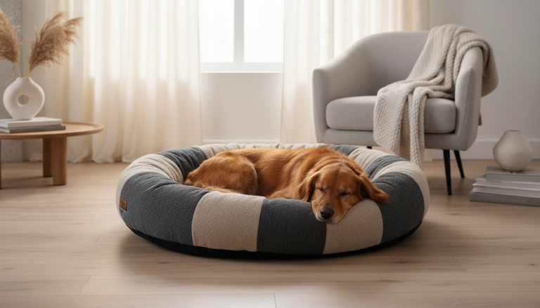 Dog Bed Snuggler Beige & Gray King Wuff