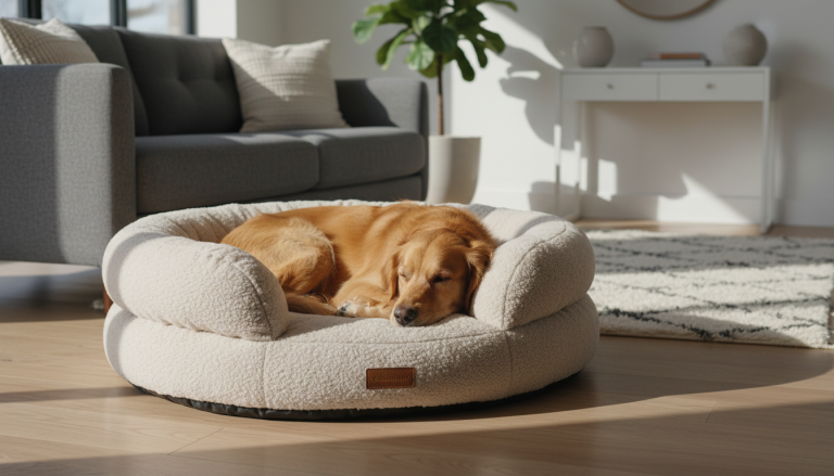Dog Bed Snuggler Beige & Gray King Wuff