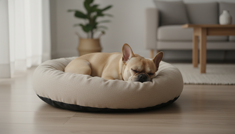 Round Dog Bed “Cloud Cushion” Beige King Wuff