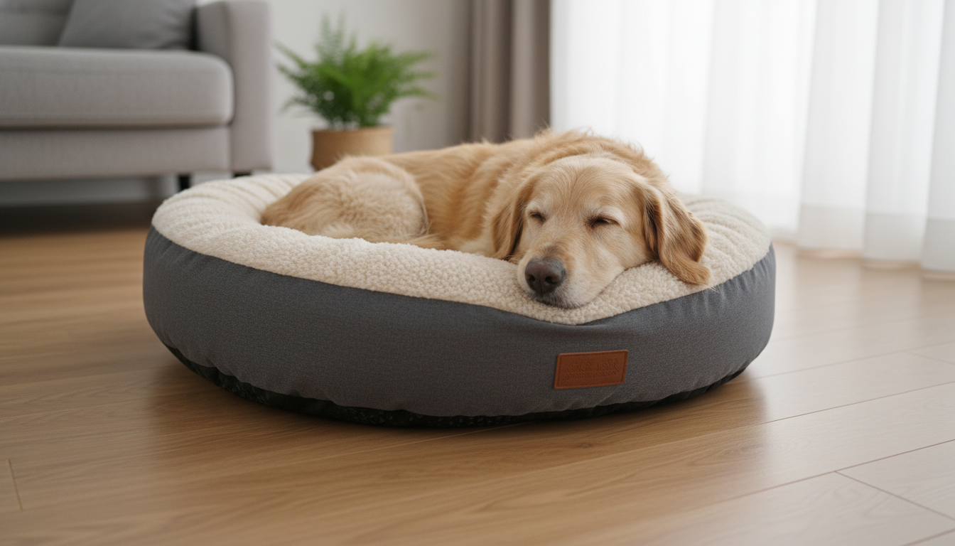 Snuggler Dog Bed Beige & Gray King Wuff