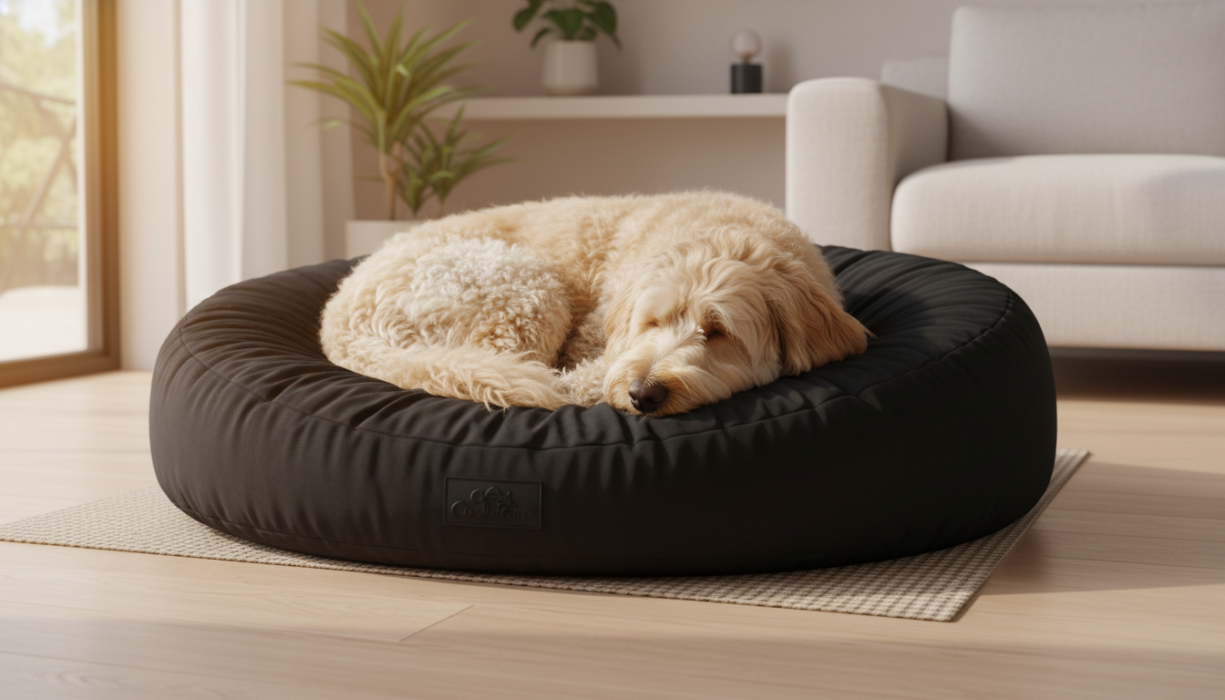 Round Dog Bed Cloud Cushion Black King Wuff