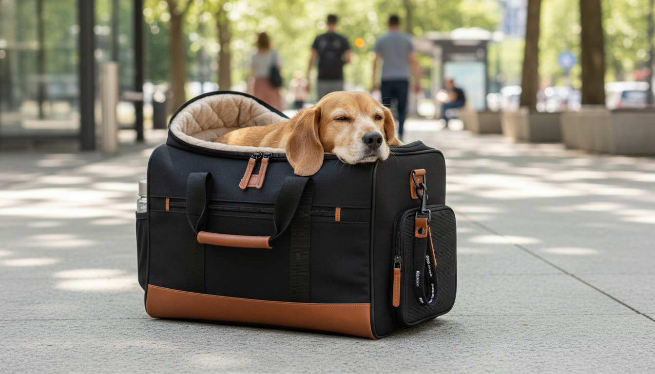 King Wuff Tote'n'Go Black Canvas Dog Carrier Hero Image