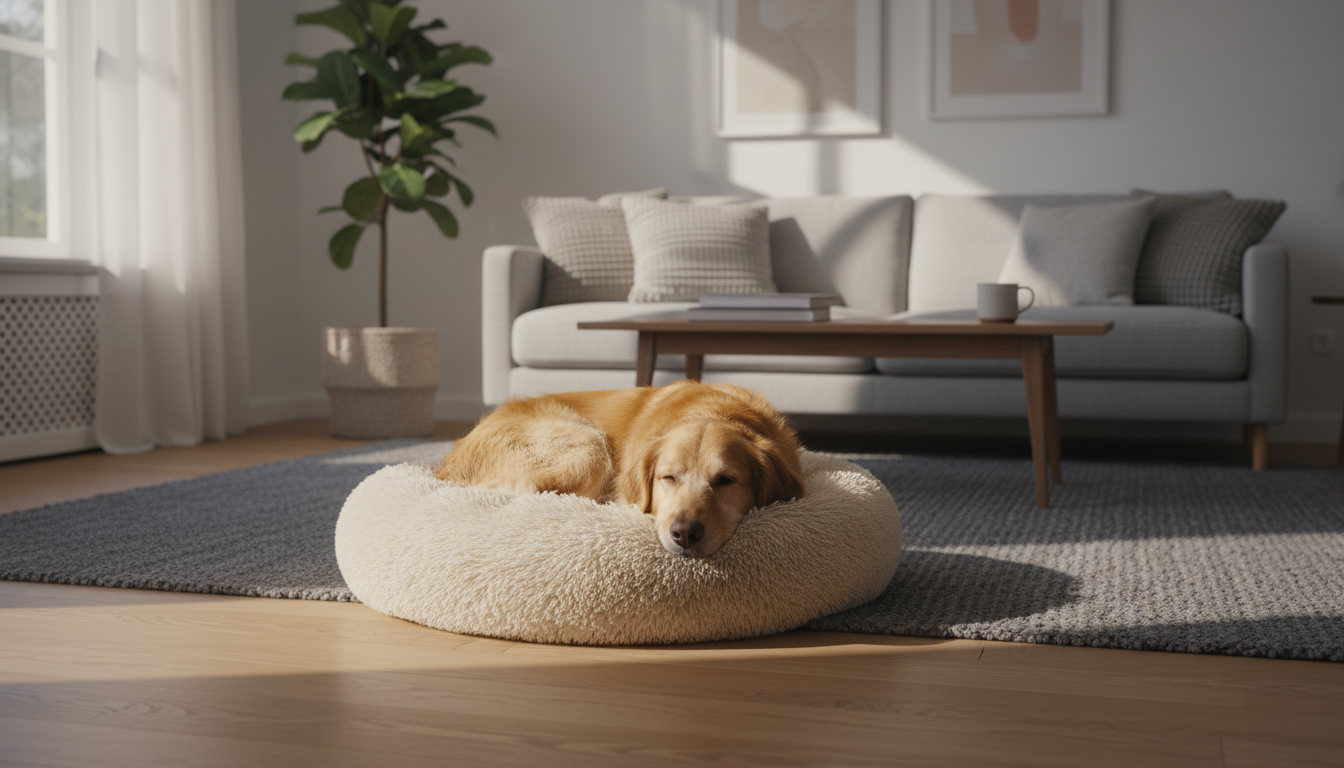 Snuggler Dog Bed Beige & Gray