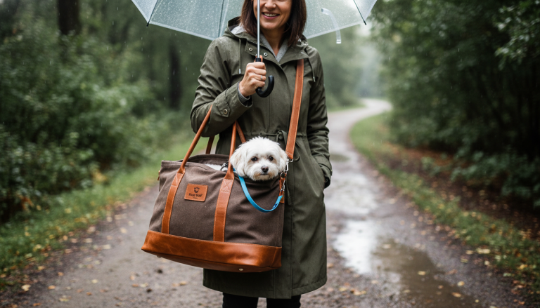 Dog Carrier Bag “Tote’n’Go” Brown Canvas King Wuff