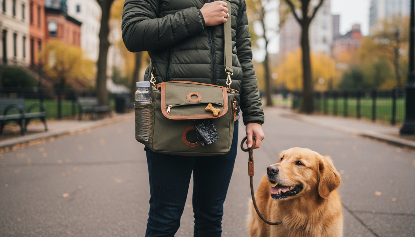 Stylish and Waterproof Dog Walking Bag - Beige Rover by King Wuff