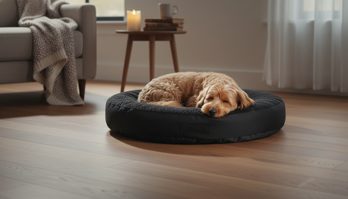 Round Dog Bed Cloud Cushion Black King Wuff