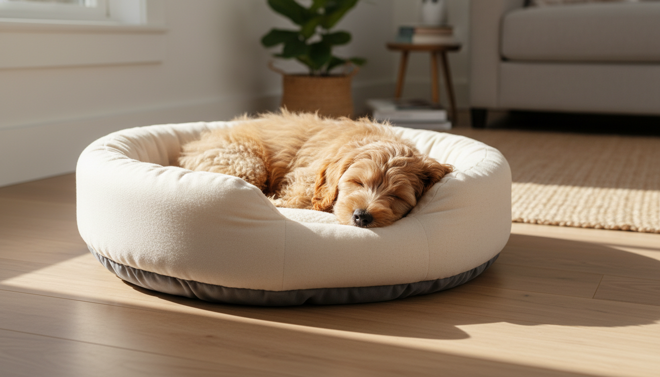 Cozy Round Dog Bed for Miniature Dogs and Puppies