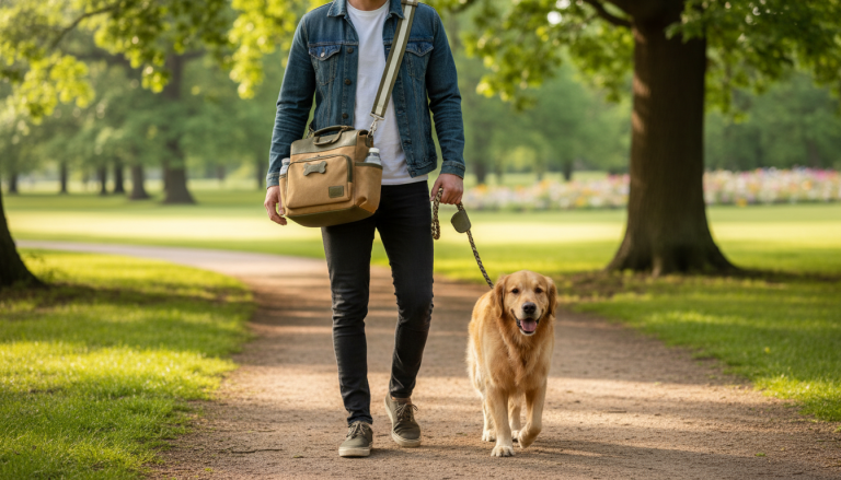 Dog Walking Bag “Beige Rover” King Wuff