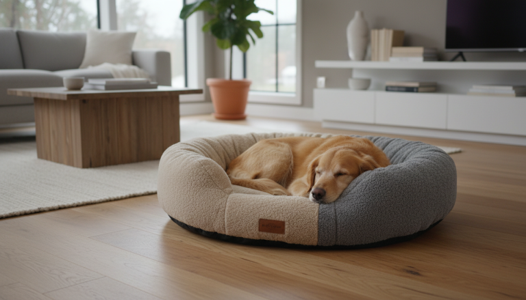 Dog Bed Snuggler Beige & Gray King Wuff