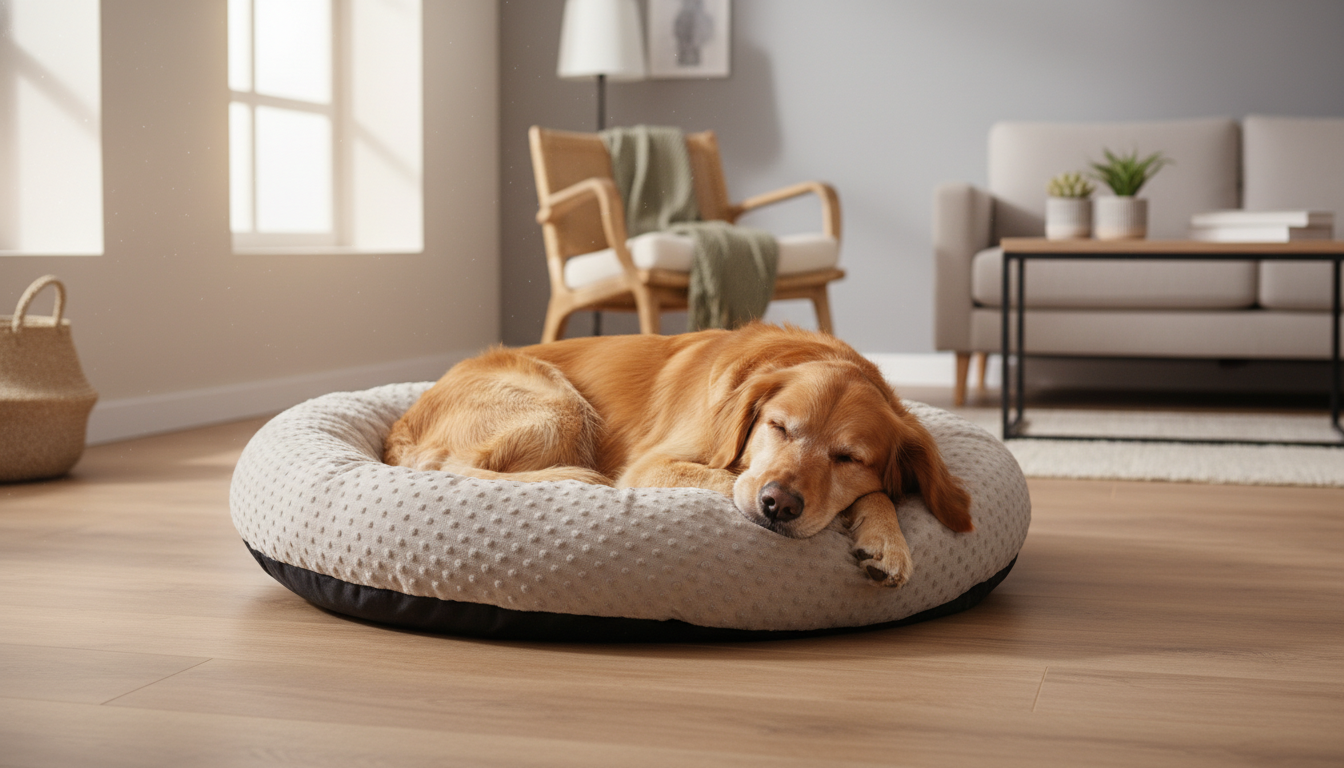 Snuggler Beige & Gray Dog Bed