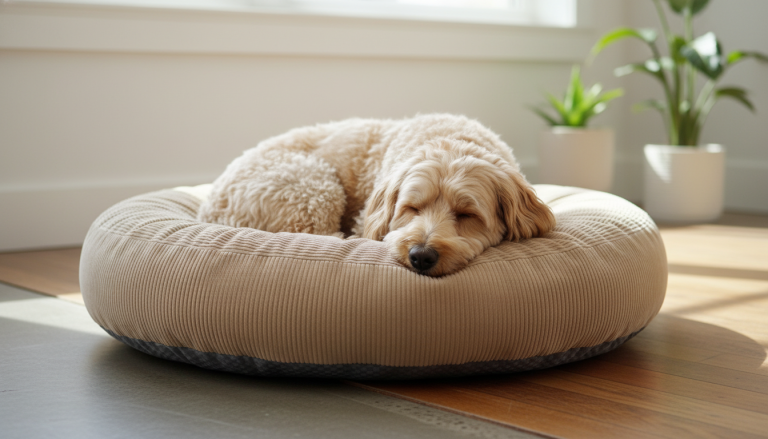 Round Dog Bed “Cloud Cushion” Black King Wuff