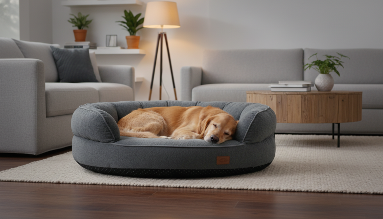 Dog Bed Snuggler Beige & Gray King Wuff