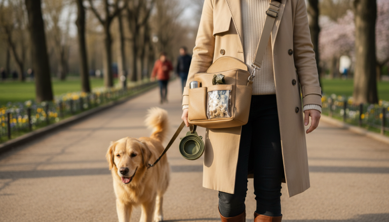 Dog Walking Bag “Beige Rover” King Wuff