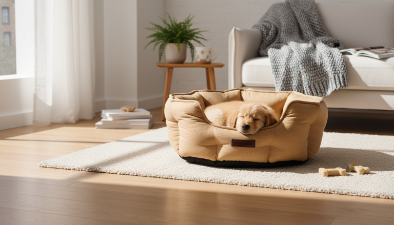 Round Dog Bed Paw Pillow: Cozy Sleep for Small Dogs