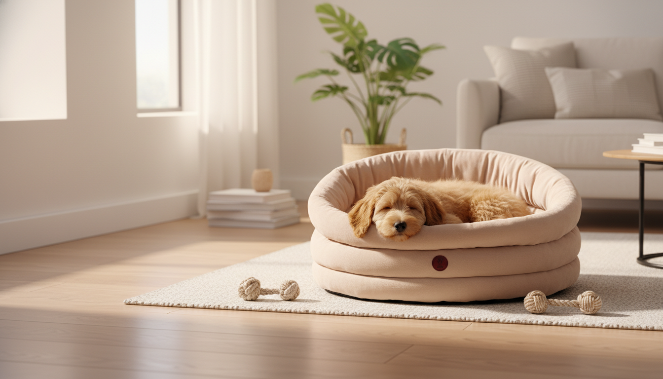 Round Dog Bed Cloud Cushion: Plush, Calming Comfort