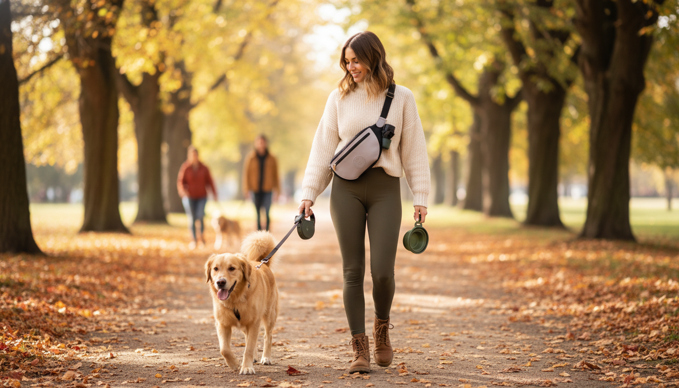 Gray Rover Dog Walking Bag: Hands-Free, Stylish Carry