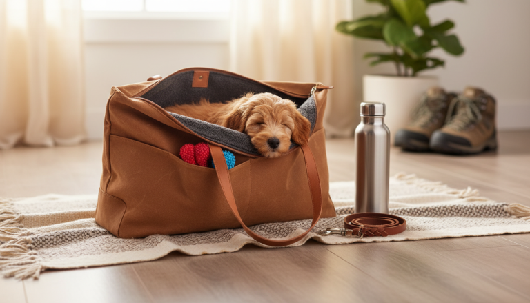 Tote’n’Go Brown Canvas Dog Carrier Bag: Cozy & Washable