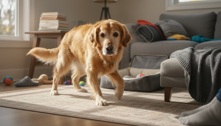 Senior Dog Restless and Scratching Carpet: Causes & Help